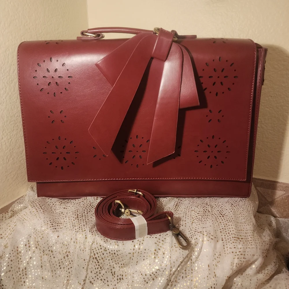 NWOT Ecosusi Vegan Leather Briefcase/Computer Bag